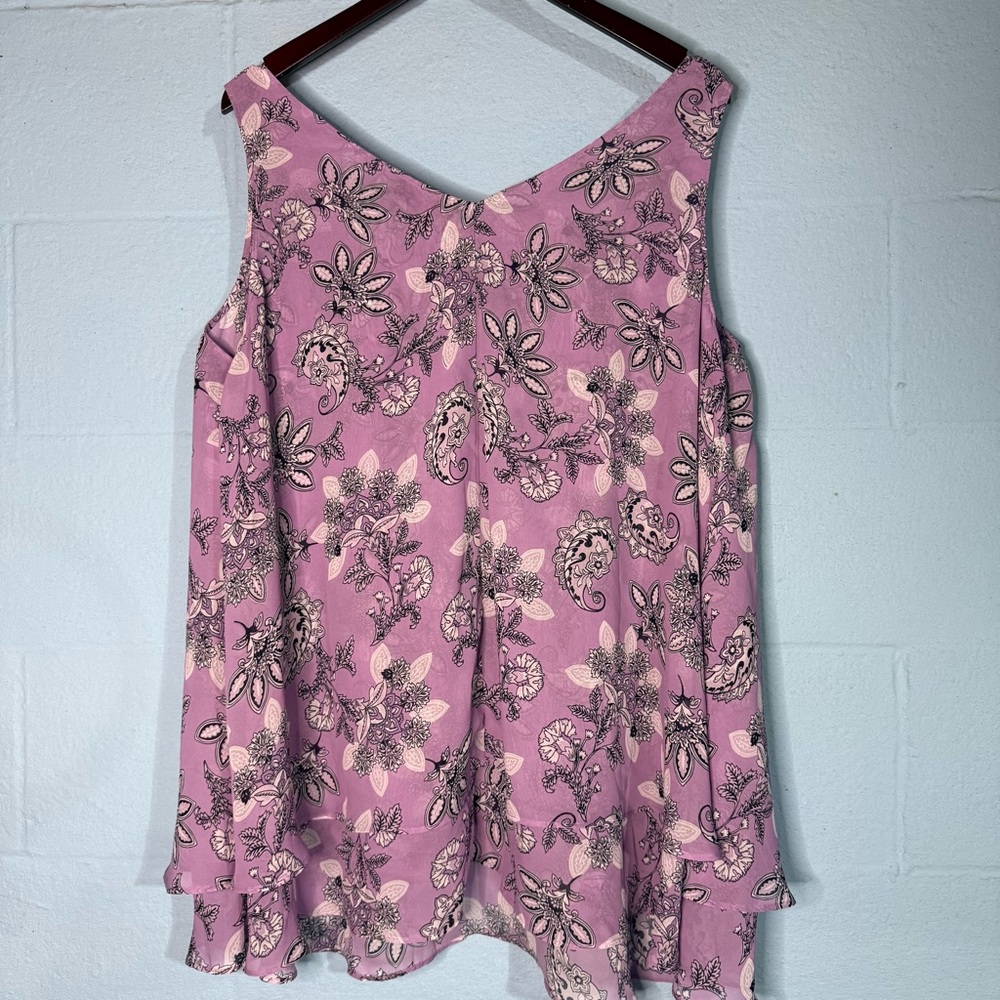 Lane Bryant Purple Floral Tank - Picture 2 of 4